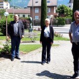 Au centre: Blaise Carron (élu) et Doris Schmidhalter-Näfen (réelu) à la tête de UNIA Valais